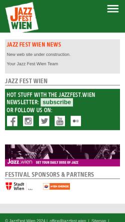 Vorschau der mobilen Webseite www.viennajazz.org, Jazz Fest Wien