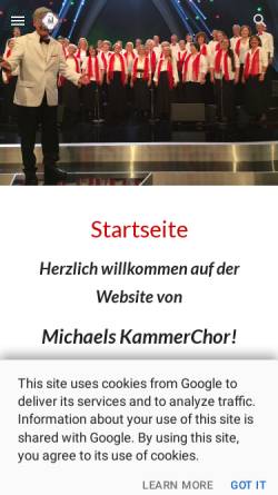 Vorschau der mobilen Webseite www.mkc-wien.at, Michaels Kammerchor Wien