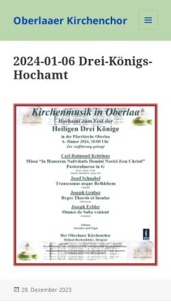 Vorschau der mobilen Webseite www.oberlaaer-kirchenchor.at, Oberlaaer Kirchenchor