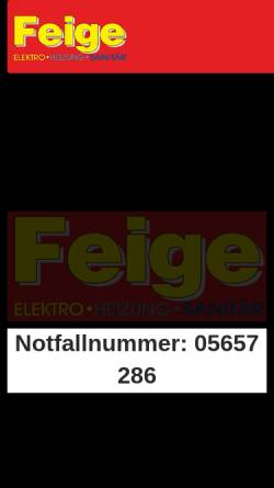 Vorschau der mobilen Webseite www.elektro-feige.de, Feige & Co GmbH