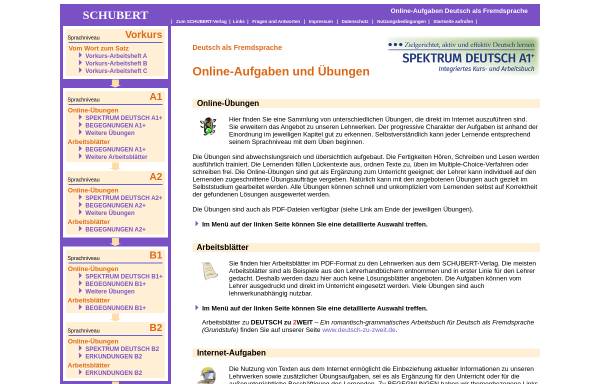 Vorschau von www.aufgaben.schubert-verlag.de, Online-Aufgaben des Schubert Verlags
