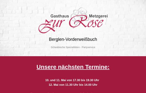 Vorschau von www.rose-vorderweissbuch.de, Gasthaus Zur Rose, Vorderweißbuch