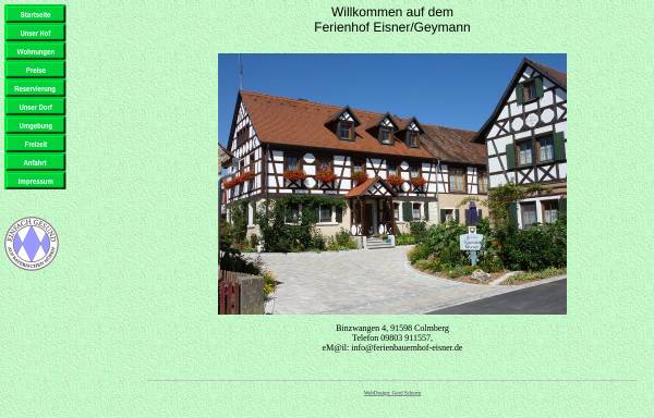 Vorschau von www.ferienbauernhof-eisner.de, Ferienhof Eisner/Geymann