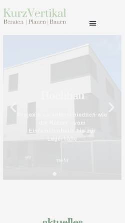 Vorschau der mobilen Webseite www.kurzvertikal.de, Kurz und Partner Architekten