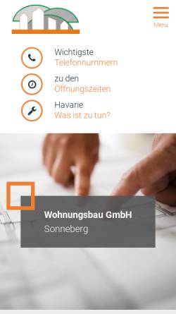 Vorschau der mobilen Webseite www.wohnungsbau-sonneberg.de, Wohnungsbau Sonneberg GmbH