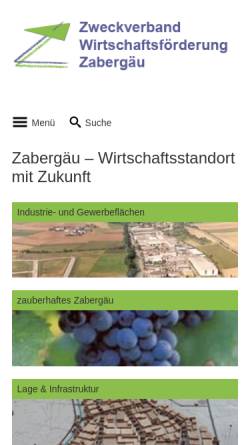 Vorschau der mobilen Webseite www.wf-zabergaeu.de, Zweckverband Wirtschaftsförderung Zabergäu