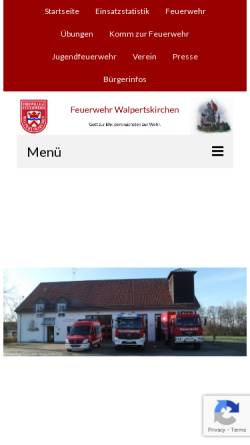 Vorschau der mobilen Webseite www.ffw-walpertskirchen.de, Freiwillige Feuerwehr Walpertskirchen