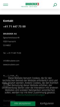 Vorschau der mobilen Webseite www.bruderer.com, E. Bruderer Maschinenfabrik AG