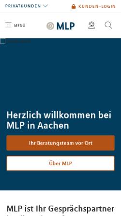 Vorschau der mobilen Webseite www.mlp-aachen6.de, MLP Finanzdienstleistungen AG, Geschäftsstelle Aachen VI