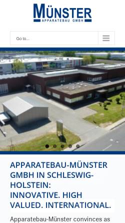 Vorschau der mobilen Webseite www.muenster-daegeling.de, Apparatebau Münster GmbH