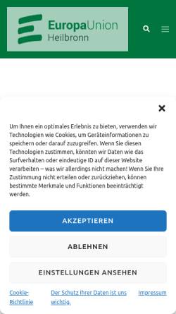Vorschau der mobilen Webseite euhn.eu, Europa-Union Heilbronn e.V.