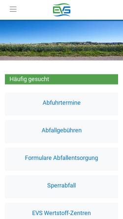 Vorschau der mobilen Webseite www.entsorgungsverband.de, EVS Entsorgungsverband Saar