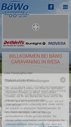 Vorschau der mobilen Webseite www.baewo.de, BäWo Caravaning
