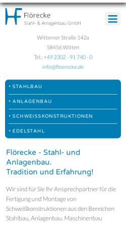 Vorschau der mobilen Webseite www.floerecke.de, Floerecke GmbH und Co. KG