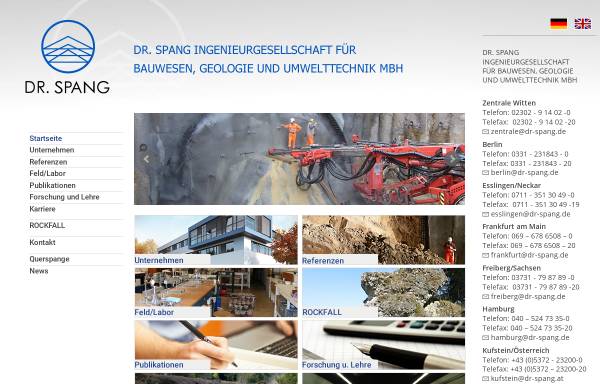 Vorschau von www.dr-spang.de, Dr. Spang Ingenieurgesellschaft