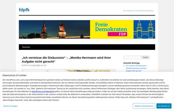 Vorschau von fdpfk.wordpress.com, FDP-Bezirksverordnete in der BVV Friedrichshain-Kreuzberg