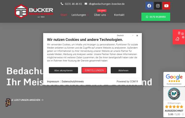 Vorschau von www.ihr-dachdecker-dortmund.de, Dachdeckermeisterbetrieb Böcker
