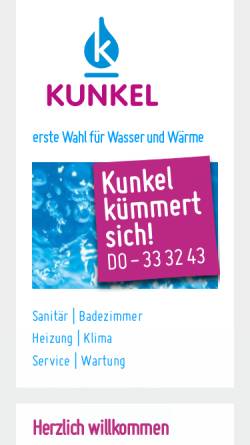 Vorschau der mobilen Webseite www.kunkel-gmbh.de, Firma Kunkel GmbH