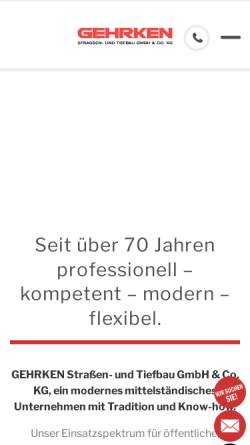 Vorschau der mobilen Webseite www.gehrken.de, Gehrken Straßen- und Tiefbau GmbH