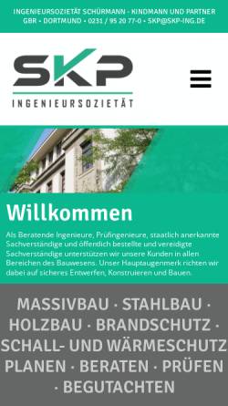 Vorschau der mobilen Webseite www.skp-ing.de, Ingenieursozietät Schürmann Kindmann und Partner GbR