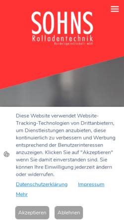 Vorschau der mobilen Webseite www.sohns-rolladentechnik.de, Sohns Rolladentechnik