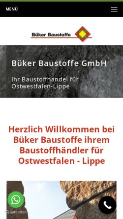 Vorschau der mobilen Webseite www.bueker-baustoffe.de, Büker Baustoffe