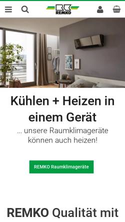 Vorschau der mobilen Webseite www.remko.de, Remko GmbH & Co. KG