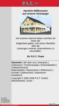 Vorschau der mobilen Webseite www.pst-putzarbeiten.de, Putz-Stuck-Trockenausbau GmbH