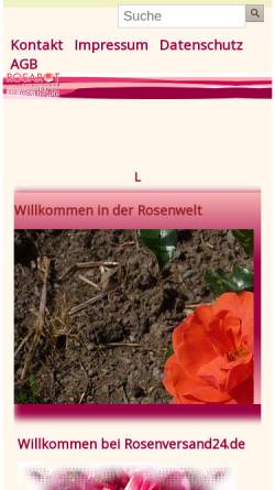 Vorschau der mobilen Webseite www.rosenversand24.de, Rosarot-Pflanzenversand