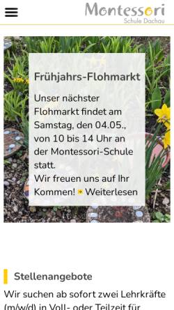 Vorschau der mobilen Webseite www.montessori-schule-dachau.de, Montessori-Schule Dachau