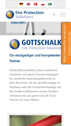 Vorschau der mobilen Webseite www.gk-feuerschutz.com, Gottschalk Feuerschutzanlagen GmbH & Co. KG