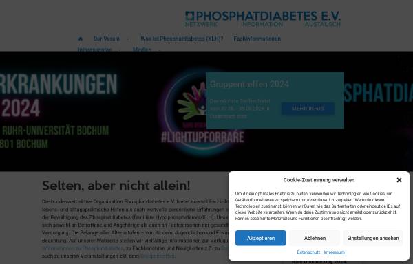 Vorschau von www.phosphatdiabetes.de, Selbsthilfegruppe Phosphatdiabetes