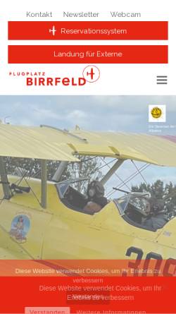 Vorschau der mobilen Webseite www.birrfeld.ch, LSZF - Flugplatz Birrfeld