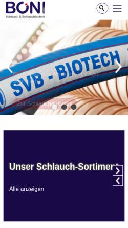 Vorschau der mobilen Webseite www.boni-schlauch.de, Boni GmbH