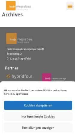 Vorschau der mobilen Webseite www.hanseatic-messebau.de, Hanseatic Messebau GmbH