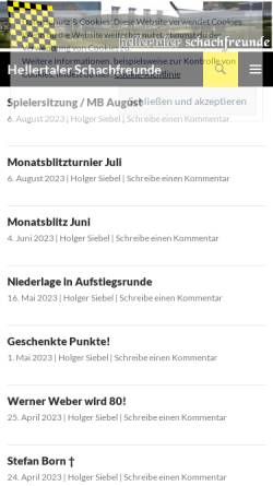 Vorschau der mobilen Webseite www.hellertaler-schachfreunde.de, Hellertaler Schachfreunde e.V.