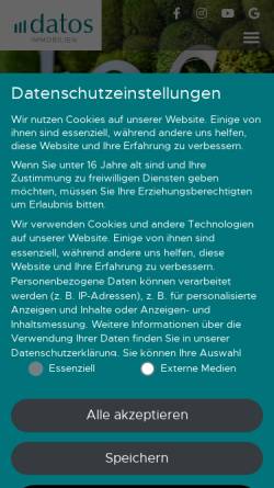 Vorschau der mobilen Webseite datos-immobilien.de, datos Immobilien GmbH