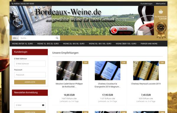Vorschau von www.bordeaux-weine.de, Bordeaux-Weine, Hartmut Schneider