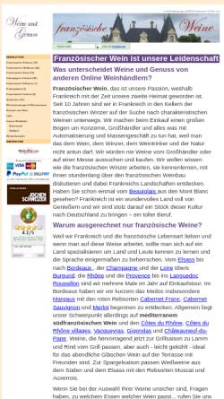 Vorschau der mobilen Webseite www.weine-und-genuss.de, Weine und Genuss, Beate Scheuermann