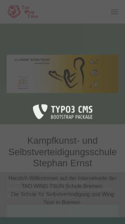 Vorschau der mobilen Webseite www.tao-wing-tsun.de, Kampfkunstschule Stephan Ernst