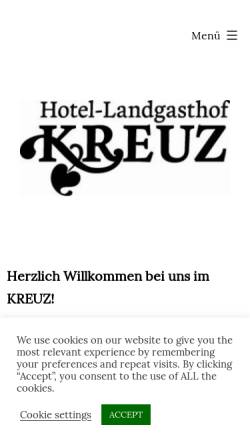 Vorschau der mobilen Webseite www.hotel-kreuz.de, Landgasthof Kreuz