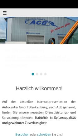 Vorschau der mobilen Webseite www.acb-online.com, Autocenter GmbH Blankenburg