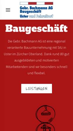 Vorschau der mobilen Webseite www.gebr-bachmann.ch, Gebrüder Bachmann AG
