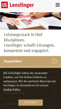 Vorschau der mobilen Webseite www.lenzlinger.ch, Lenzlinger Söhne AG, Uster