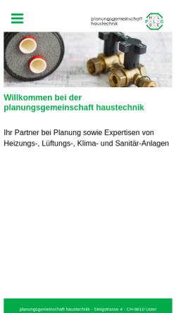Vorschau der mobilen Webseite www.plg.ch, Planungsgemeinschaft Haustechnik