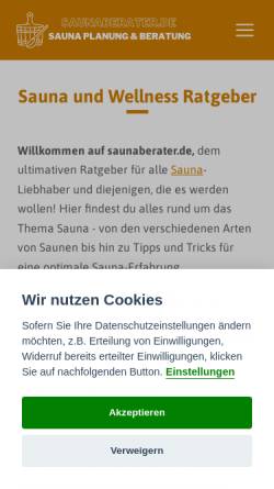 Vorschau der mobilen Webseite saunaberater.de, Saunaberater Josef Porkert