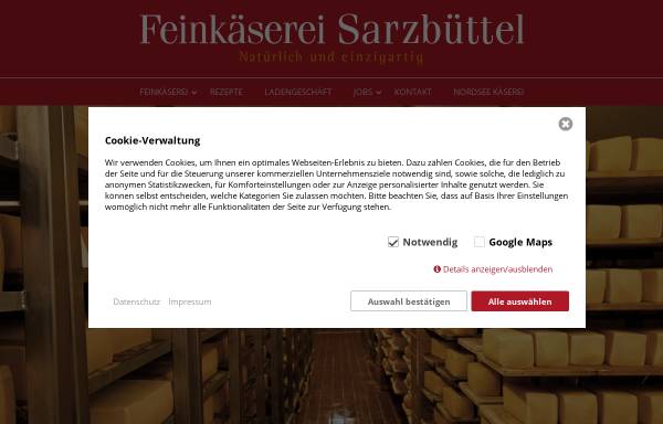 Vorschau von www.kaeserei-sarzbuettel.de, Meierei-Genossenschaft e.G. Sarzbüttel