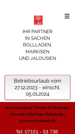 Vorschau der mobilen Webseite www.rolladen-heyd.de, Heyd Rolladenbau