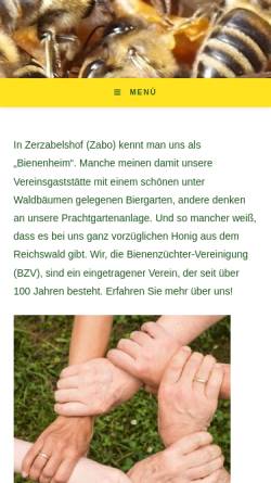 Vorschau der mobilen Webseite www.bienenheim.de, Bienenzüchter-Vereinigung Nürnberg e.V.