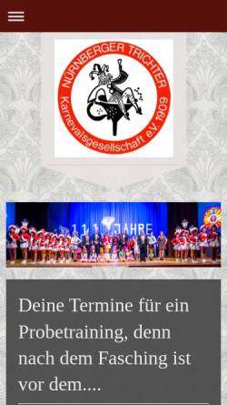 Vorschau der mobilen Webseite www.nuernbergertrichter.de, Nürnberger Trichter Karnevalsgesellschaft e.V.